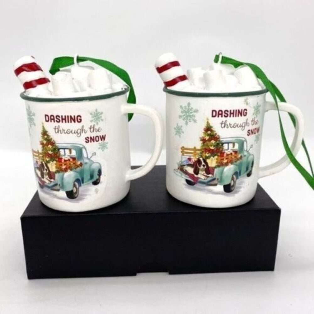 The Pioneer Woman Hot Coco Mug Christmas Ornament Set of 2